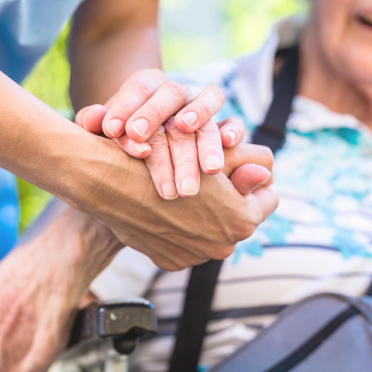 Two Hands Holding Elderly Persons Hand Two Hands Holding Elderly Persons Hand